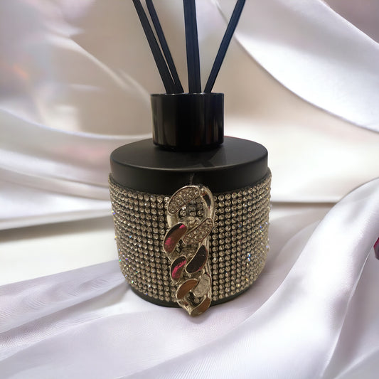 Pires Black Glass Diffuser Covered With Rhinestones